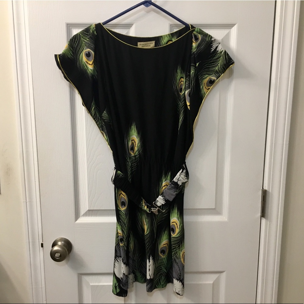 Peacock feather print dress from ModCloth - small
